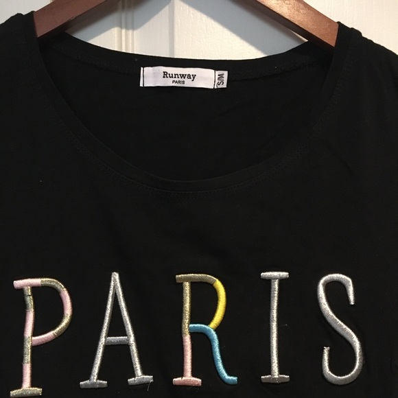 Runway Paris black T-shirt size S - Picture 3 of 5